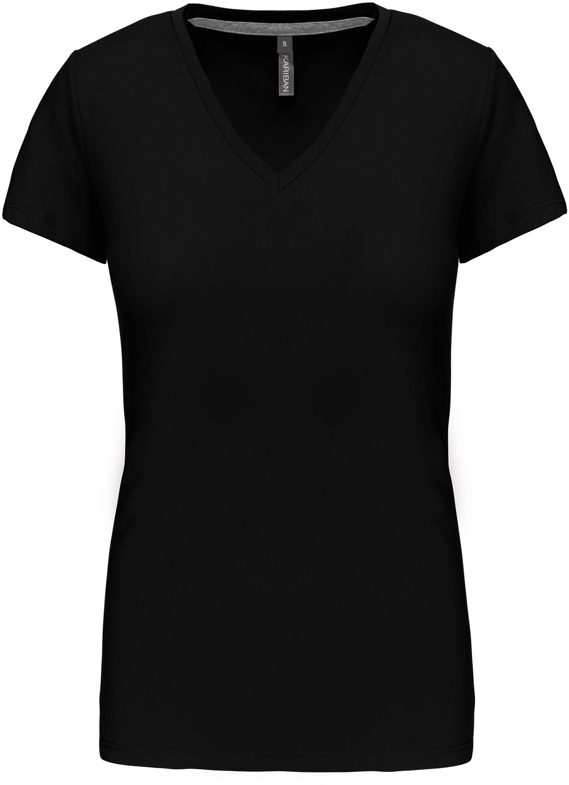 KARIBAN / DAMES T-SHIRT K381 V-HALS KORTE MOUWEN