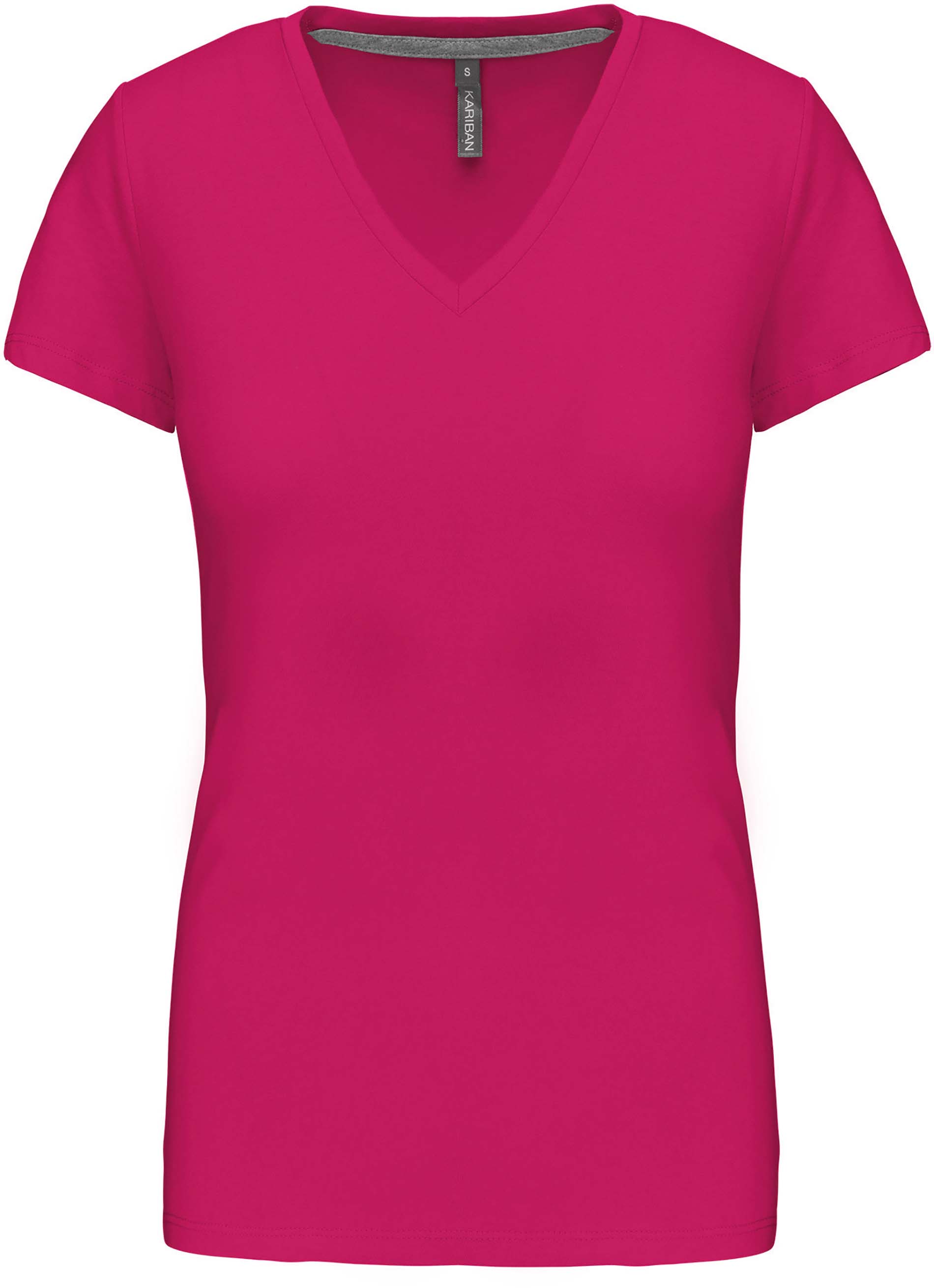 KARIBAN / DAMES T-SHIRT K381 V-HALS KORTE MOUWEN