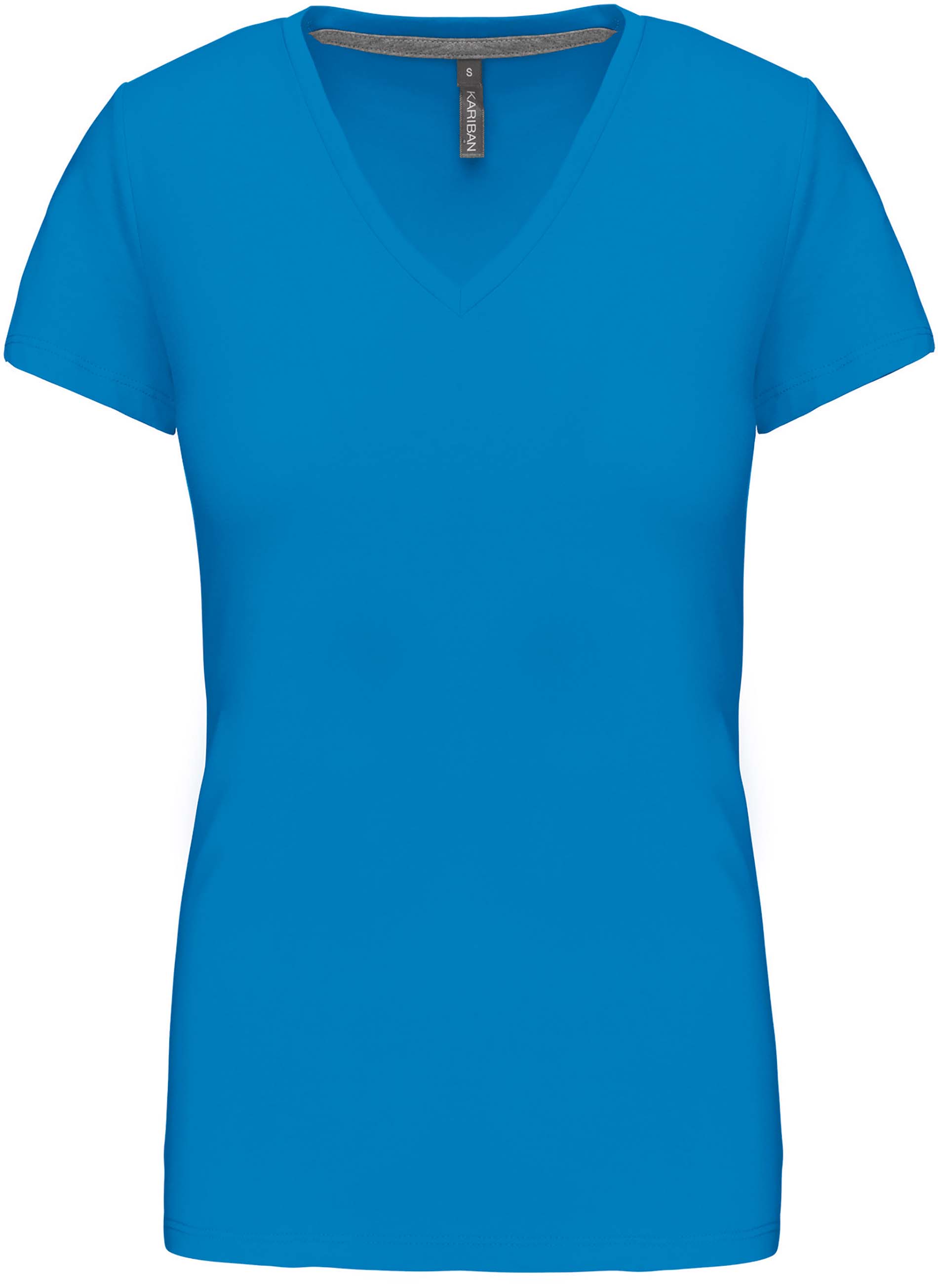 KARIBAN / DAMES T-SHIRT K381 V-HALS KORTE MOUWEN