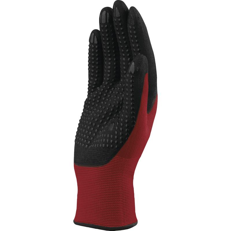 DELTA PLUS / GEBREIDE HANDSCHOEN VAN POLYESTER/SPANDEX - PALM + NOPPEN VAN NITRIL DPVE724RO