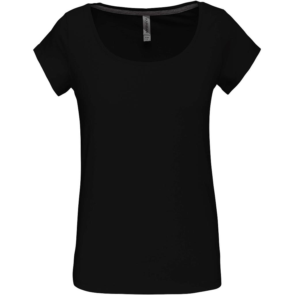 KARIBAN / DAMES-T-SHIRT KORTE MOUWEN MET BOOTHALS K384