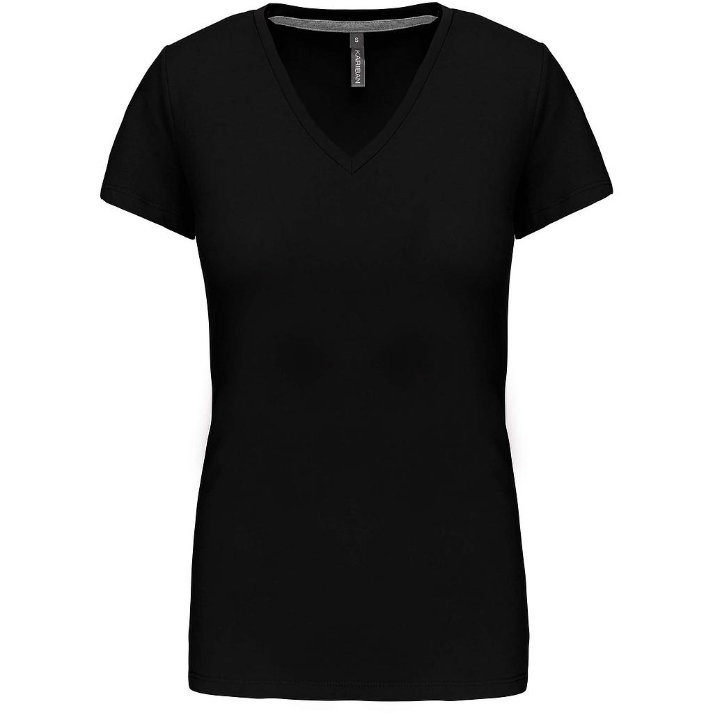 KARIBAN / DAMES T-SHIRT V-HALS KORTE MOUWEN K381