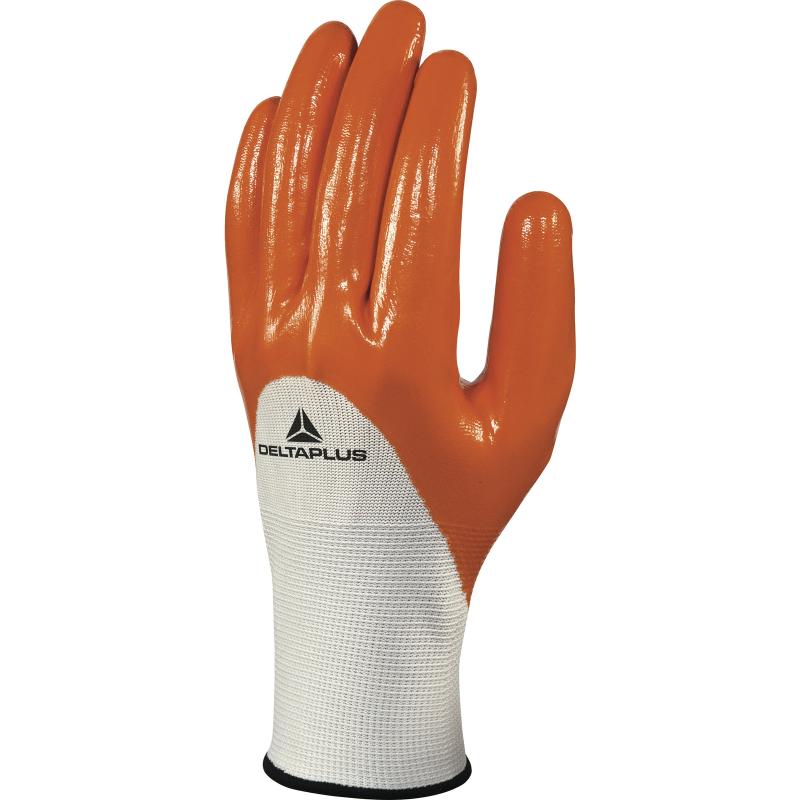 DELTA PLUS / GEBREIDE HANDSCHOEN VAN POLYESTER - NITRIL COATING PALM VINGERS EN HALVE RUG DPVE715