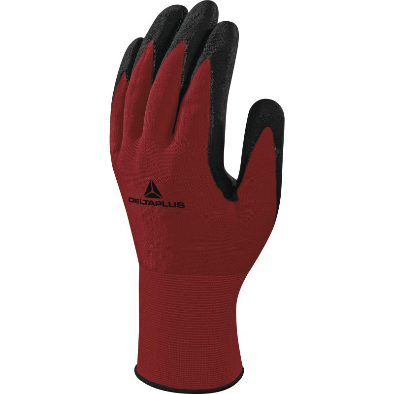 DELTA PLUS / GEBREIDE HANDSCHOEN VAN POLYESTER/SPANDEX - PALM + NOPPEN VAN NITRIL DPVE724RO