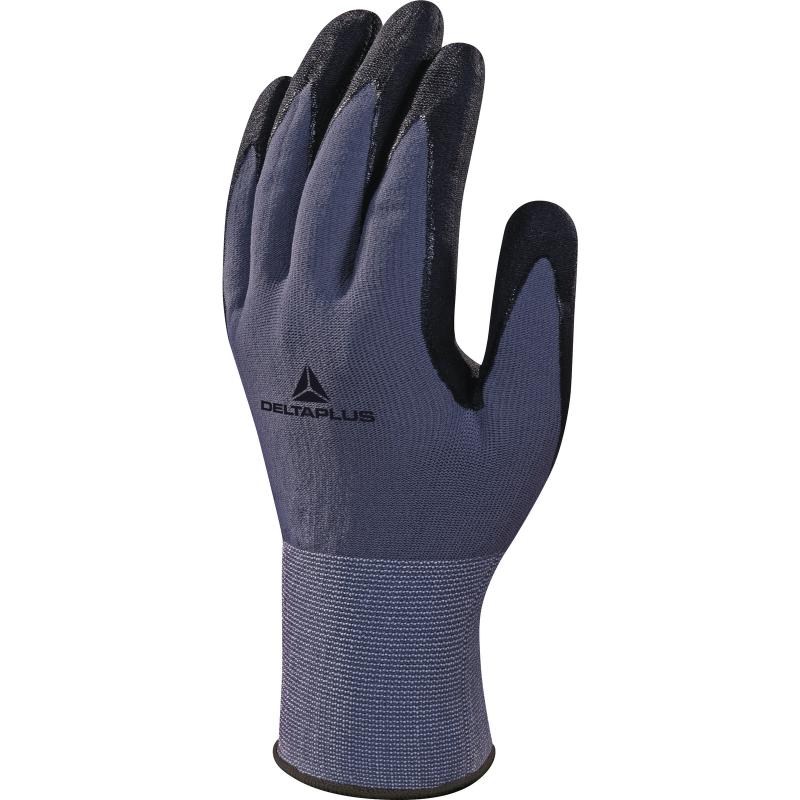 DELTA PLUS / GEBREIDE HANDSCHOEN VAN POLYAMIDE SPANDEX - PALM VAN NITRIL/PU + NOPPEN DPVE727
